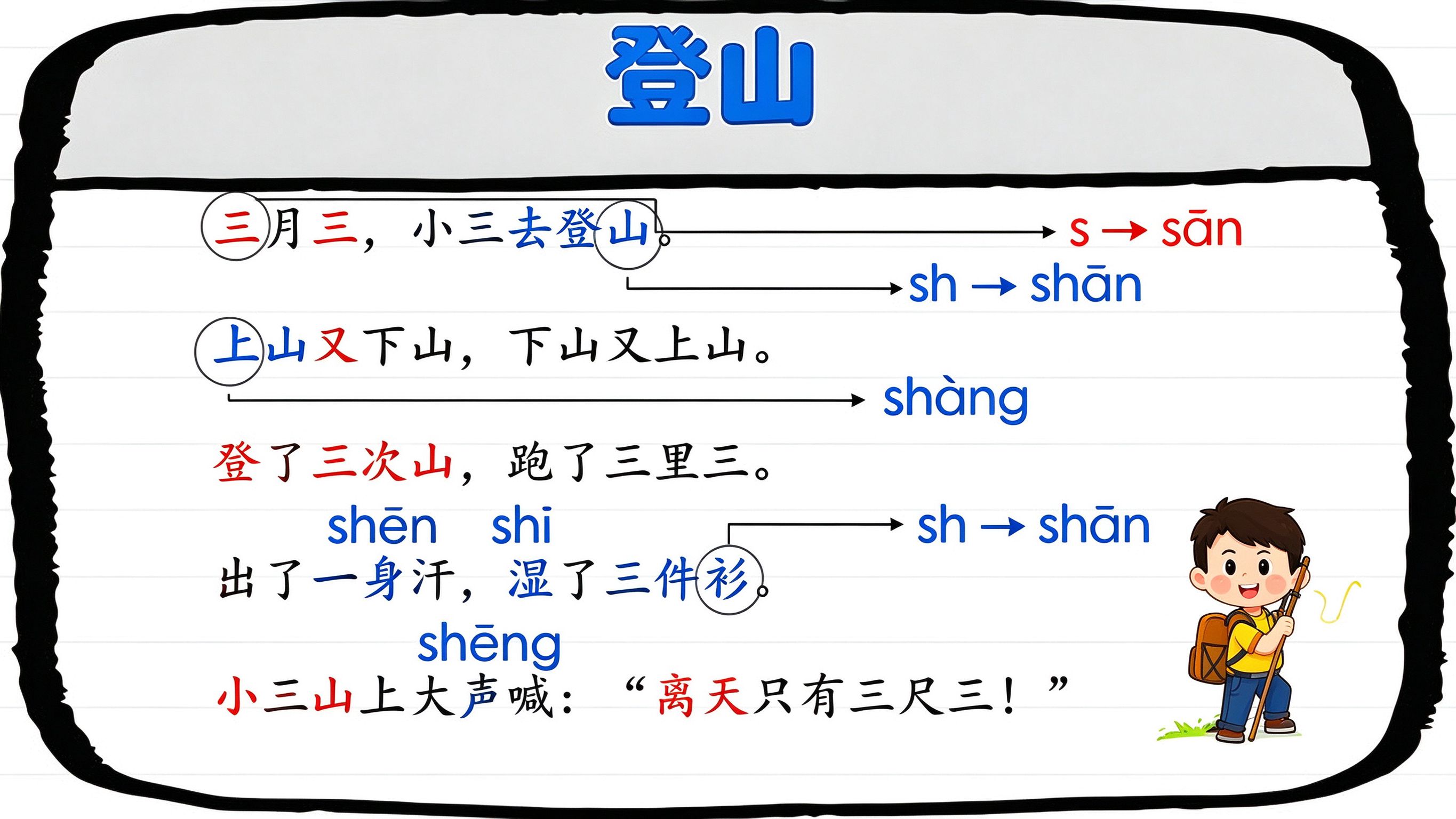 绕口令《登山》配图
